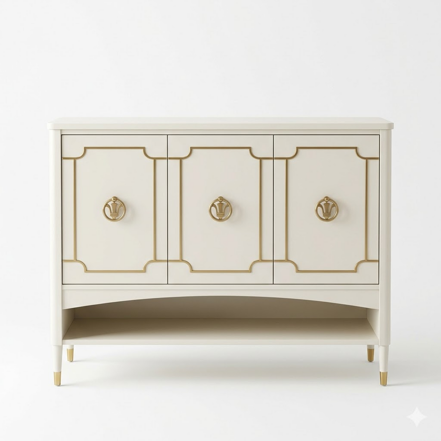 Cream & Gold Regency-Style Sideboard