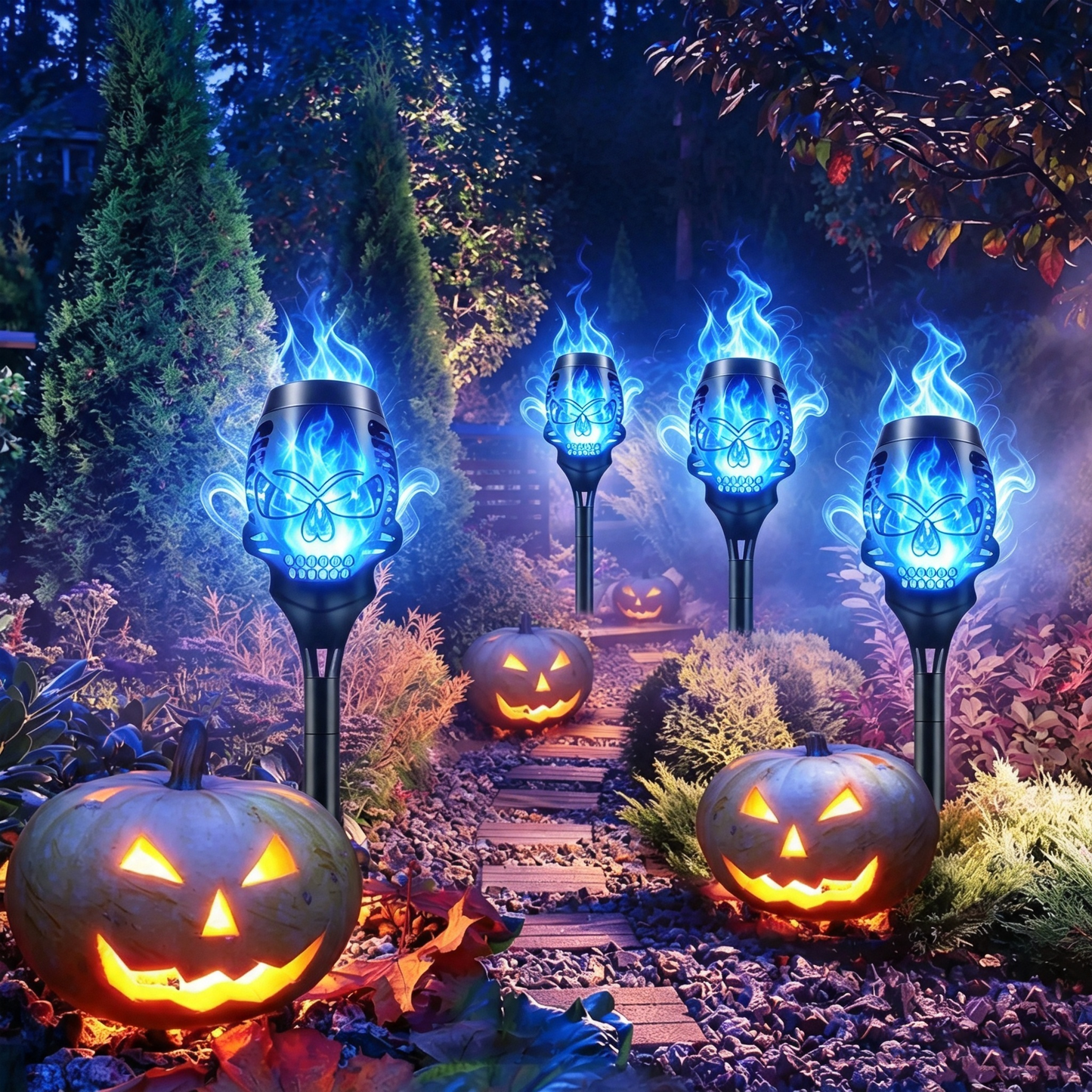 🔥Halloween Early Bird Special Sale 55% OFF🔥Halloween Solar Skull Flame Lights💀
