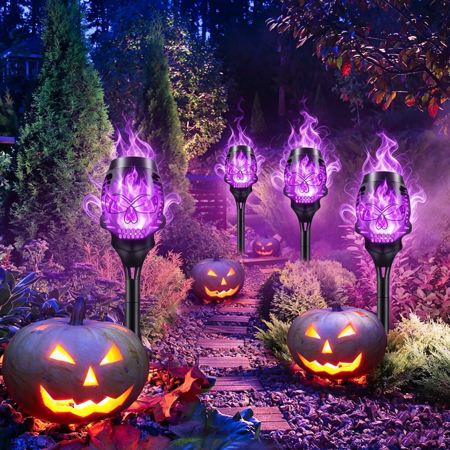 🔥Halloween Early Bird Special Sale 55% OFF🔥Halloween Solar Skull Flame Lights💀 product image