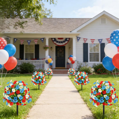 🔥4th of July Hot Sale 49% Off 🔥 🇺🇸 Patriotic Artificial Flower Tree with Ground Spike