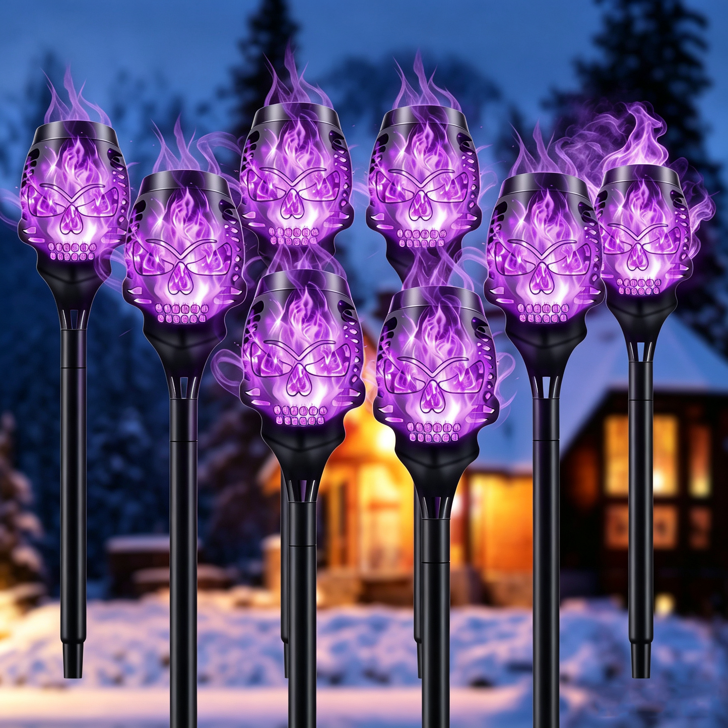 🔥Halloween Early Bird Special Sale 55% OFF🔥Halloween Solar Skull Flame Lights💀