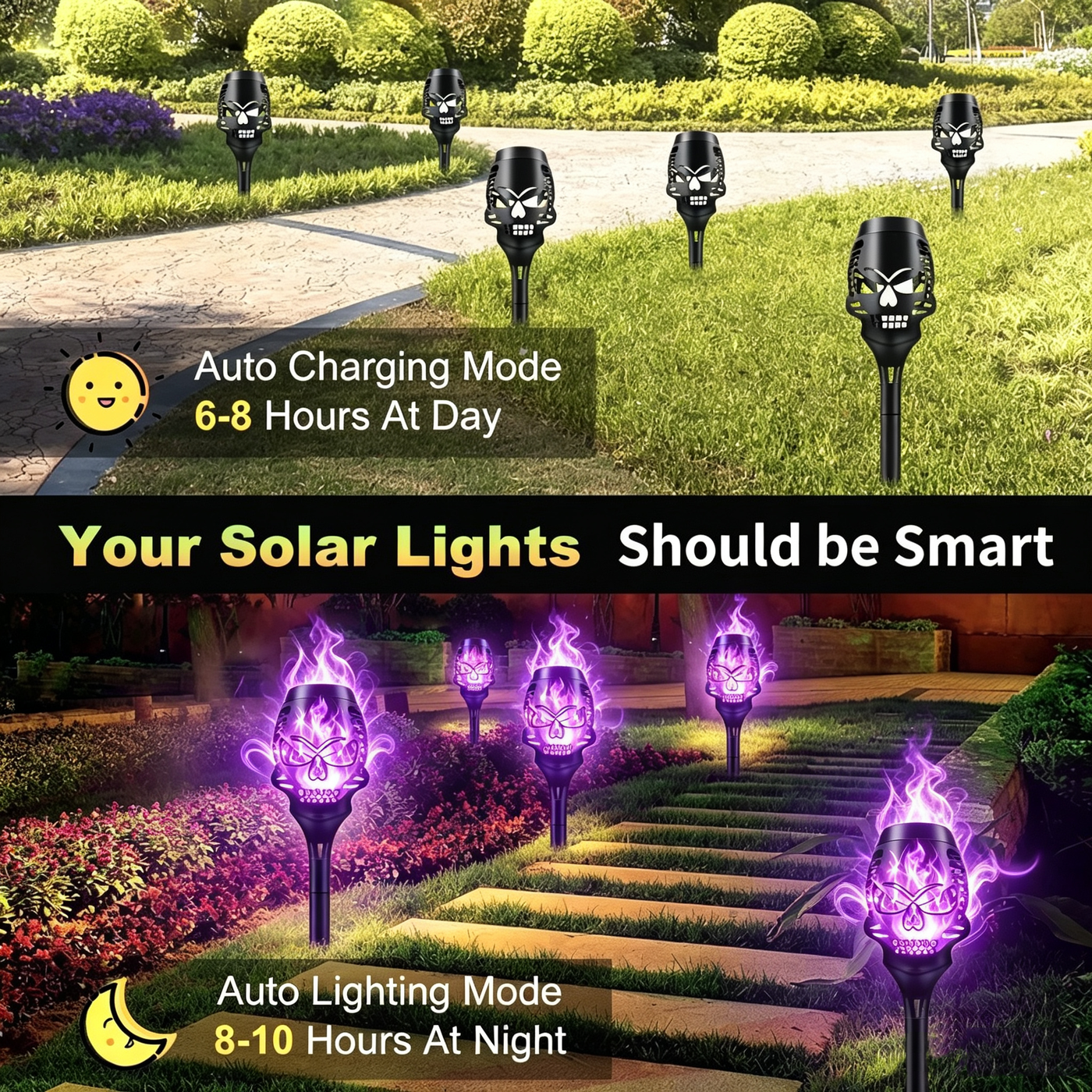 🔥Halloween Early Bird Special Sale 55% OFF🔥Halloween Solar Skull Flame Lights💀 product detail