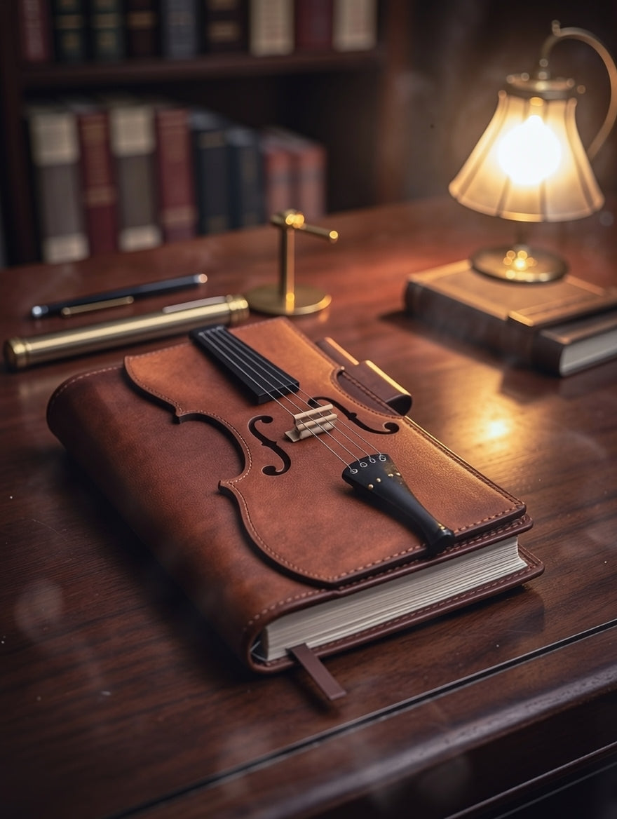 🎻Vintage Violin Leather Notebook - Retro Lined Journal for Writing. Musical Gift for Musicians. Music Teachers & Music Lovers(Buy 2 Free Shipping)