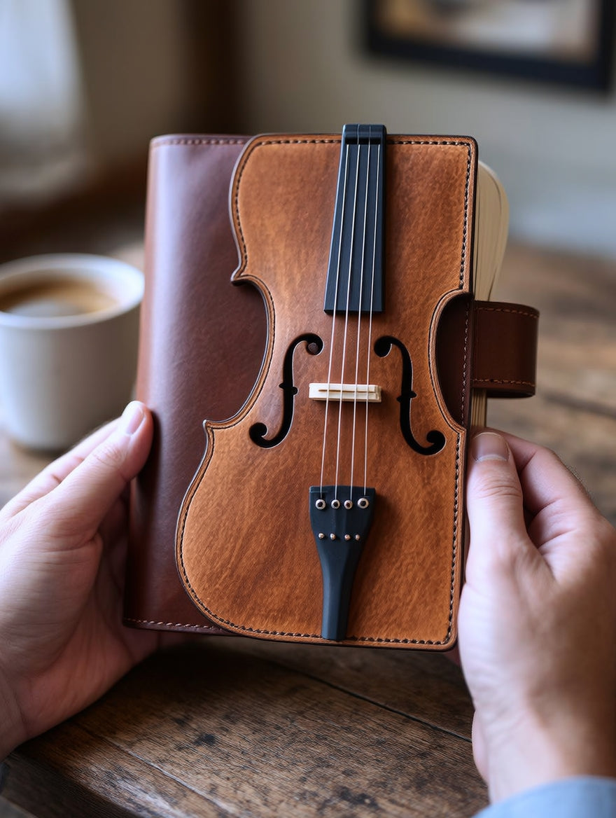 🎻Vintage Violin Leather Notebook - Retro Lined Journal for Writing. Musical Gift for Musicians. Music Teachers & Music Lovers(Buy 2 Free Shipping)
