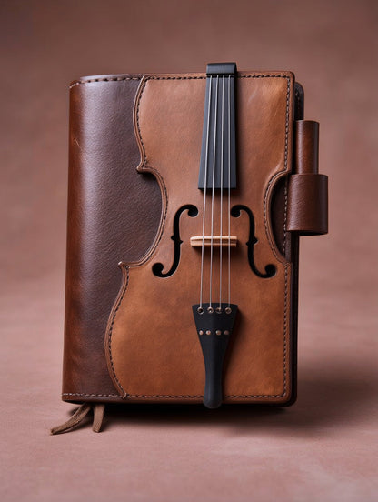🎻Vintage Violin Leather Notebook - Retro Lined Journal for Writing. Musical Gift for Musicians. Music Teachers & Music Lovers(Buy 2 Free Shipping)