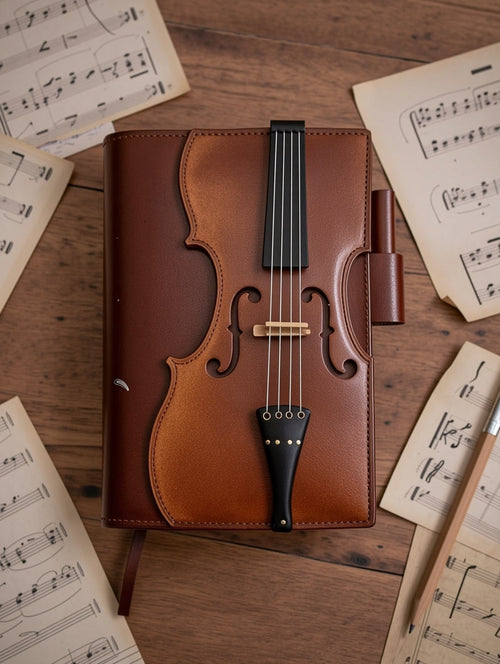 🎻Vintage Violin Leather Notebook - Retro Lined Journal for Writing. Musical Gift for Musicians. Music Teachers & Music Lovers(Buy 2 Free Shipping)