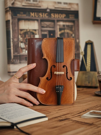 🎻Vintage Violin Leather Notebook - Retro Lined Journal for Writing. Musical Gift for Musicians. Music Teachers & Music Lovers(Buy 2 Free Shipping)