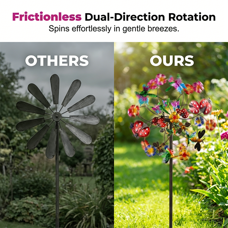 🌸 Spring Sale 🎡 Solar-Powered Wind Spinner for Garden