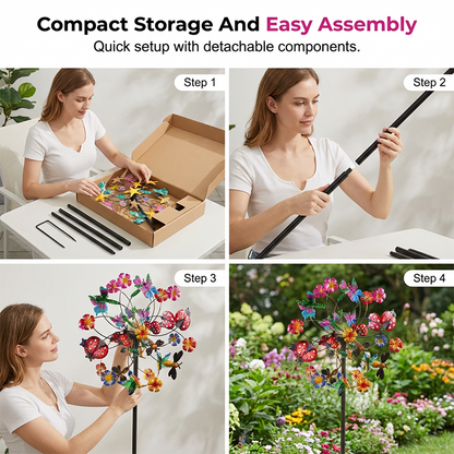 🌸 Spring Sale 🎡 Solar-Powered Wind Spinner for Garden