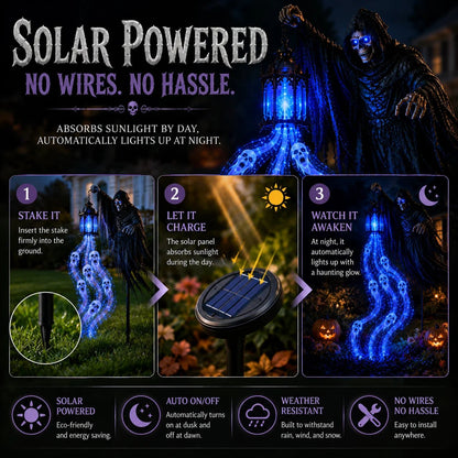 🎁 50% OFF Today 🎁 💀 Animated “Soul Harvester” Halloween Garden Light – Spooky Outdoor Decoration
