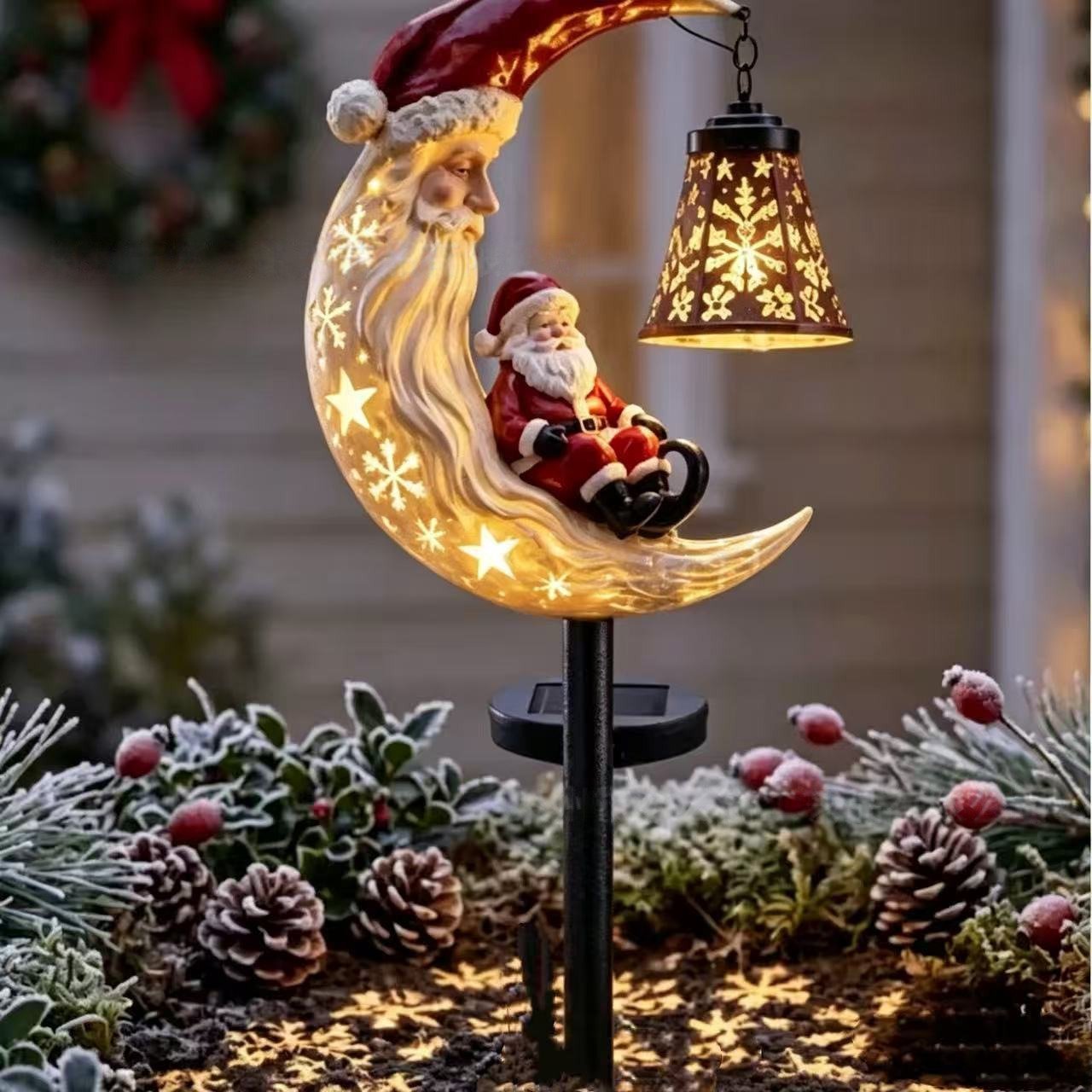 🔔 Christmas Moon Solar Stake Light