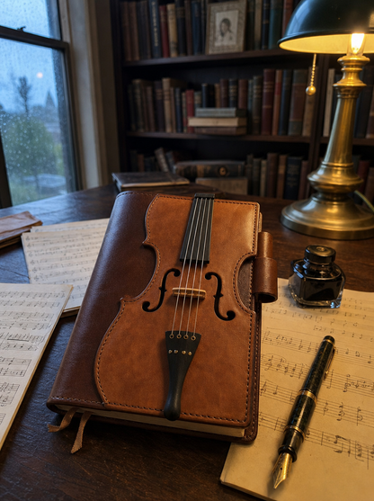 🎻Vintage Violin Leather Notebook - Retro Lined Journal for Writing. Musical Gift for Musicians. Music Teachers & Music Lovers(Buy 2 Free Shipping)