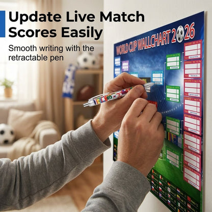 ⚽🏆 Ultimate 2026 Soccer Fan Wall Chart Kit – Group Stage & Knockout Posters (23.6 x 35.4). Marker Pen & Mounting Strips Included 🎁