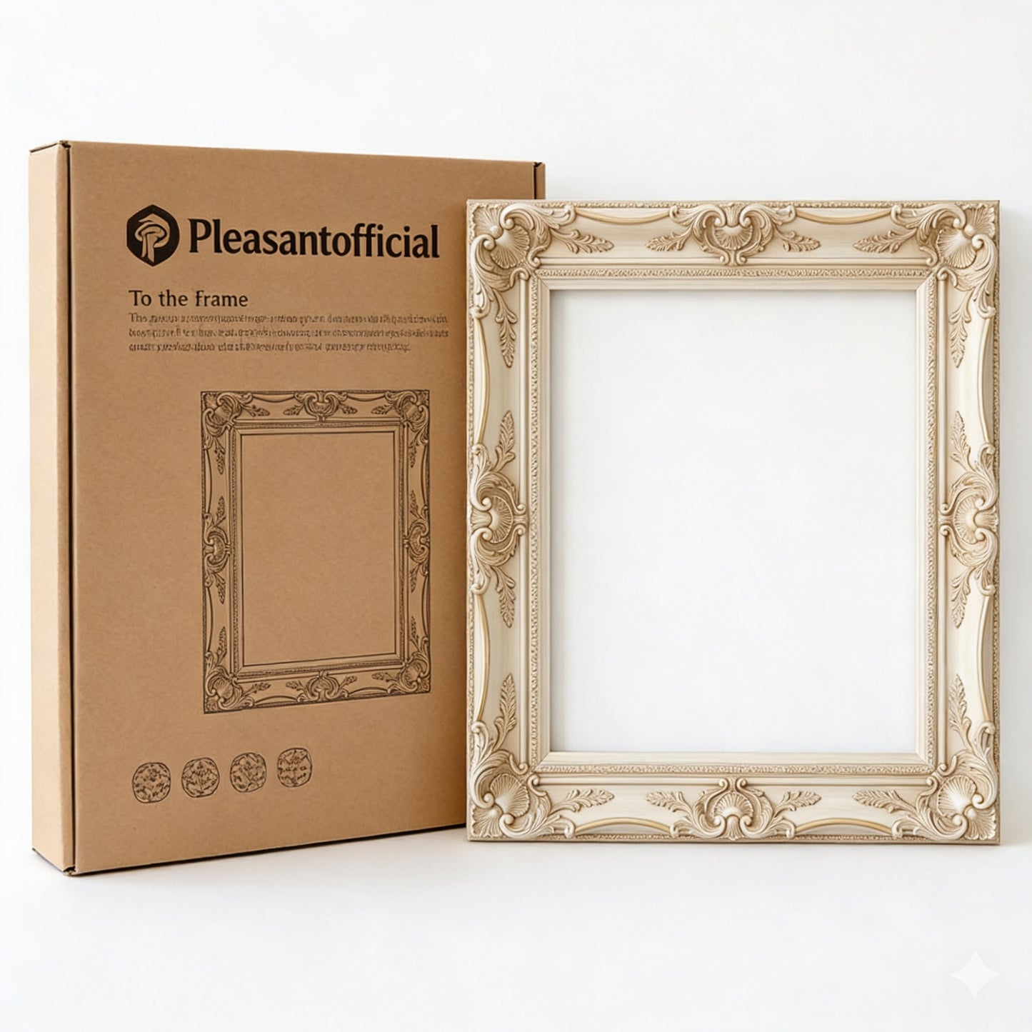 Vintage Ornate Cream Baroque Picture Frame