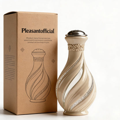 Ornate Beige Ceramic &amp; Glass Sugar Shaker