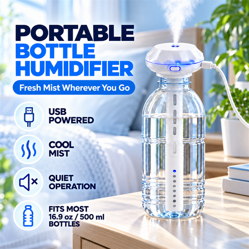 Bottle Top USB Humidifier Stick | Quiet Portable Cool Mist Aroma Diffuser